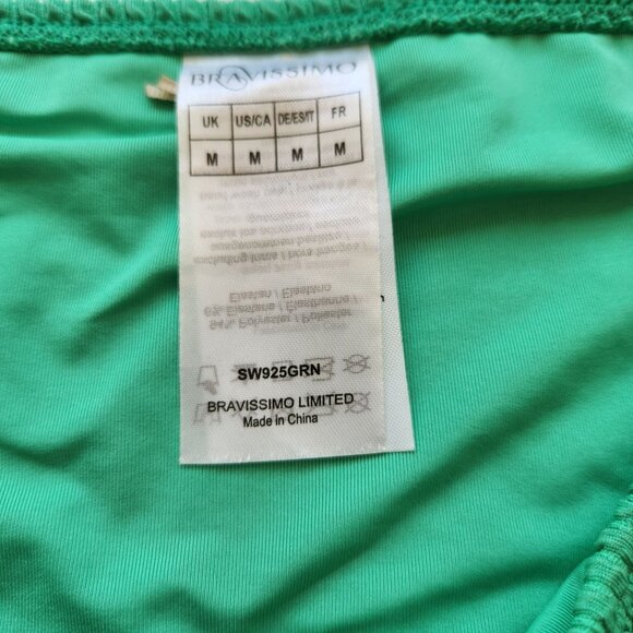 Bravissimo Textured Green Bikini Set One Shoulder Top Summer Pool Beach Swim - Picture 7 of 7